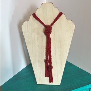 Elegant Red Knotted Necklace